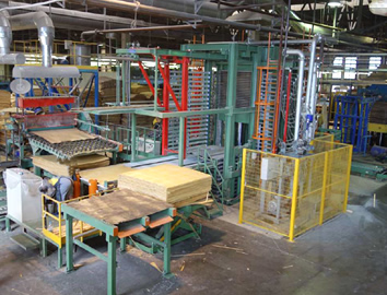 Direct system for plywood production press without pre-pressing